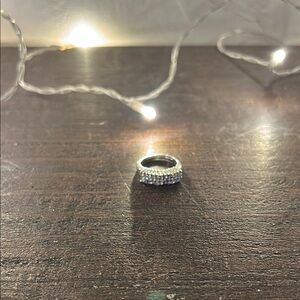Elegant Silver Ring with Crystal Accents